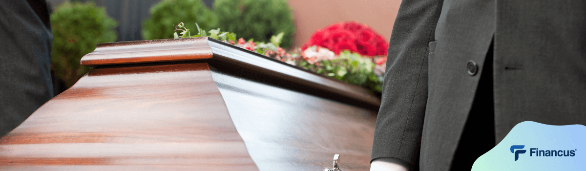 Coffin bearer carrying casket