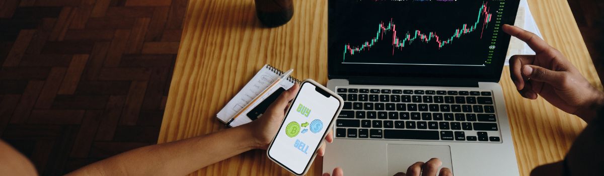 Couple investing in crypto and stocks