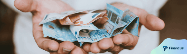 Euro banknotes in man's hand