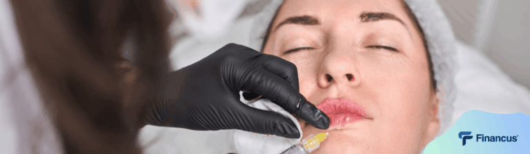 Lip procedure with filler injection