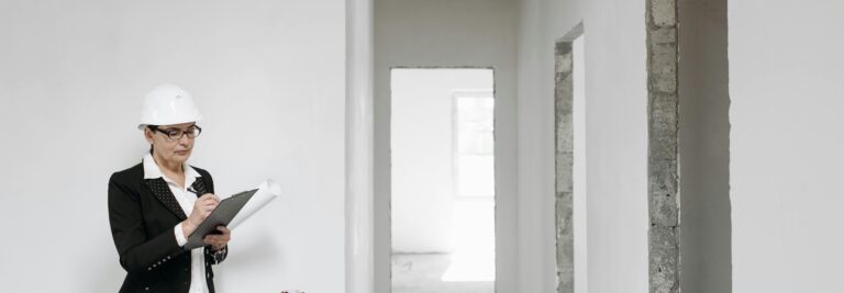 Person Inspecting Building